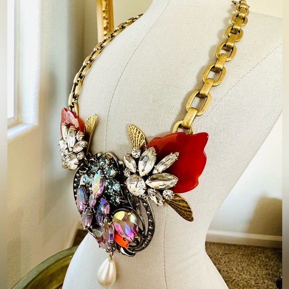 🔥 Vintage J Crew Crystal statement necklace - Picture 3 of 17